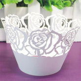 LASER CUT LARGE ROSES CUPCAKE CAGES/WRAPPERS  - {12 Pcs}
